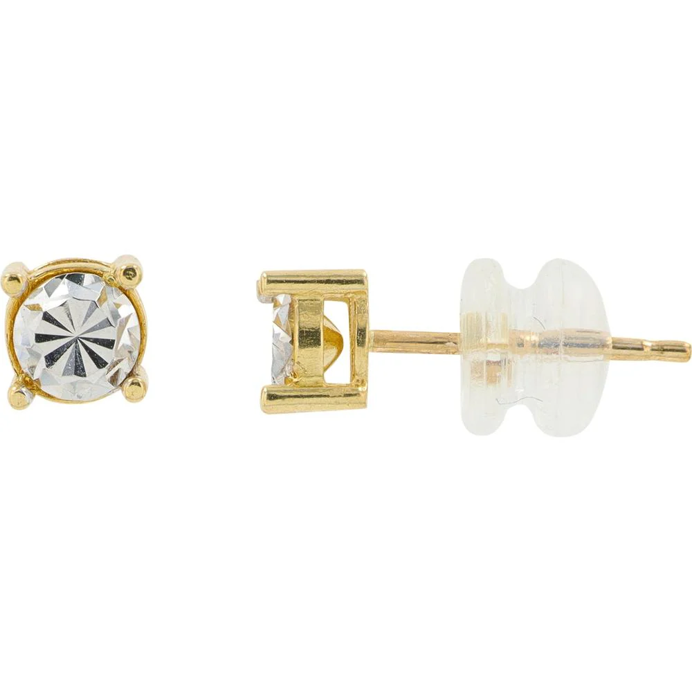 10K Two-Tone Gold Illusion Set Stud Earrings with Round Cut Diamonds - 1.0 Carat Total Diamond Weight - Image 2