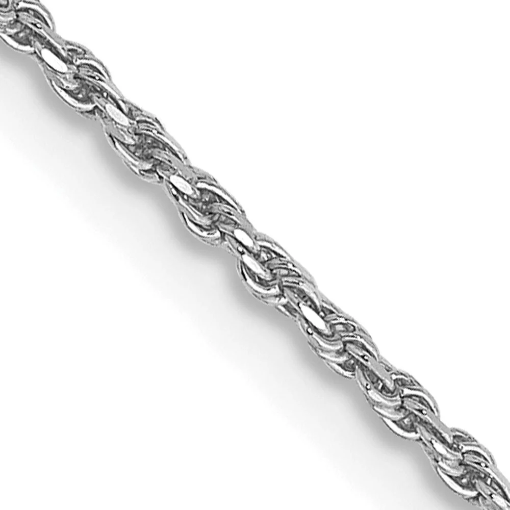 10K White Gold 18" Diamond-Cut Rope Chain with Lobster Clasp by Oro Pregiato