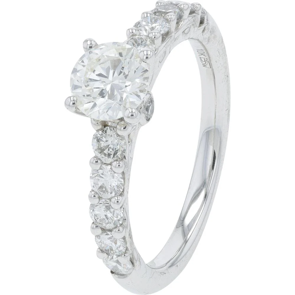 10K White Gold 2.00 Carat Lab Grown Diamond Bridal Set with 0.75 Carat Center Stone - Image 3
