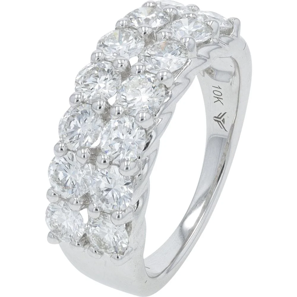 10K White Gold 2.33 Carat Total Weight Lab Grown Diamond Ring - Round Brilliant Cut
