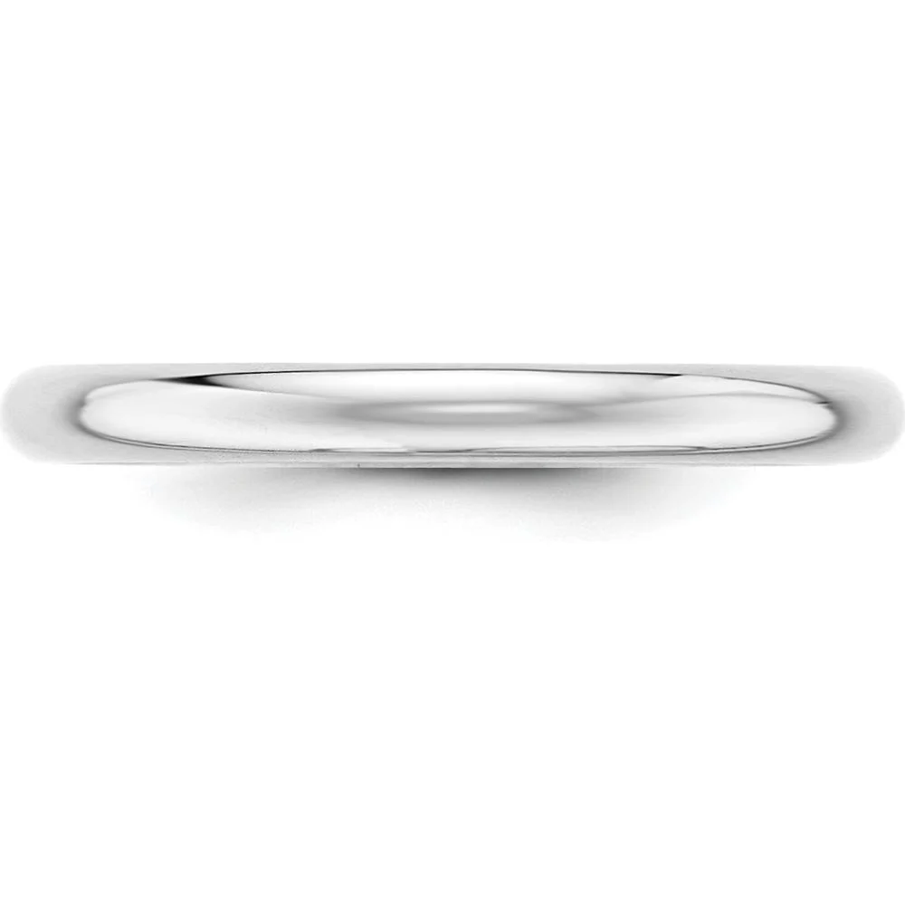10K White Gold 2.5mm Polished Half Round Wedding Band Size 5 by Luciano & Cie - Image 2