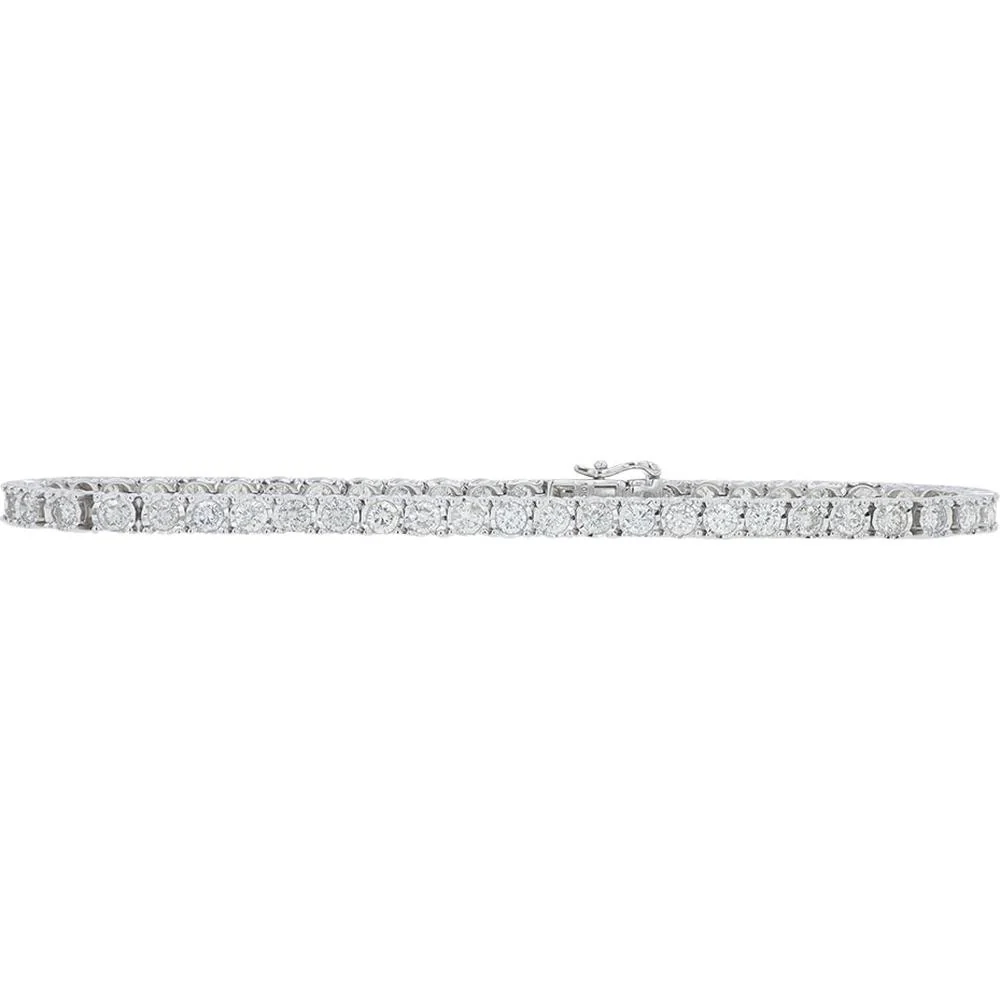 10K White Gold 3 Carat Diamond Tennis Bracelet - 3.00 Carat Total Diamond Weight