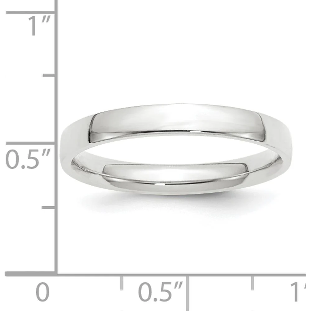10K White Gold 3mm Comfort Fit Polished Wedding Band - Size 4.5 by Luciano & Cie - Image 3