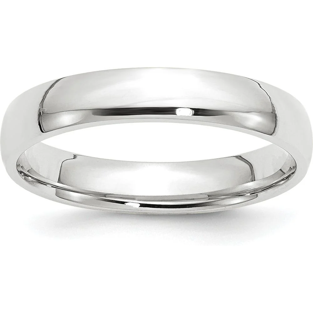 10K White Gold 4mm Lightweight Comfort Fit Wedding Band - Size 9 by Luciano & Cie