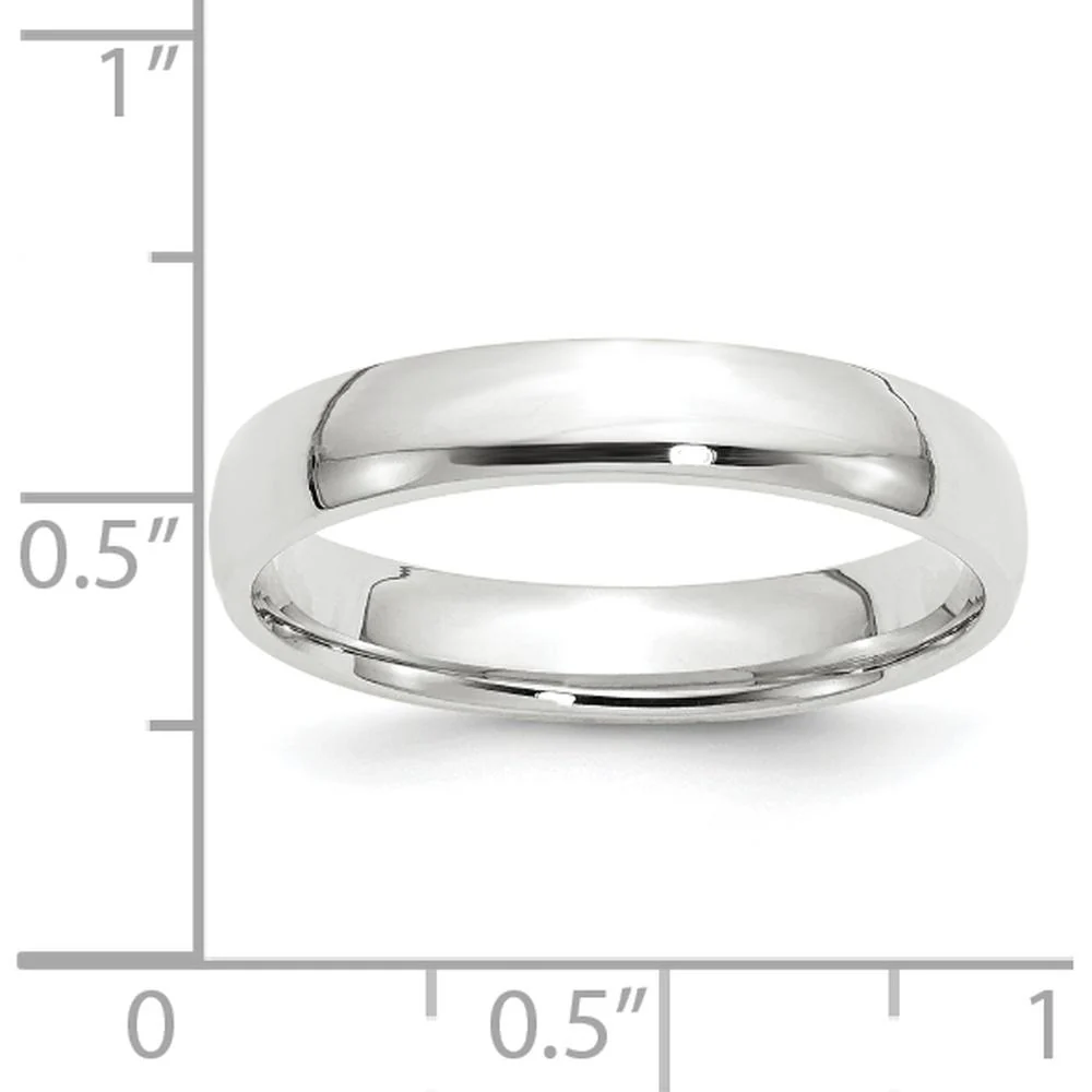 10K White Gold 4mm Lightweight Comfort Fit Wedding Band - Size 9 by Luciano & Cie - Image 3