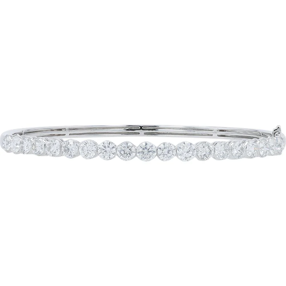 10K White Gold 5 Carat Total Weight Lab Grown Diamond Flexible Bangle