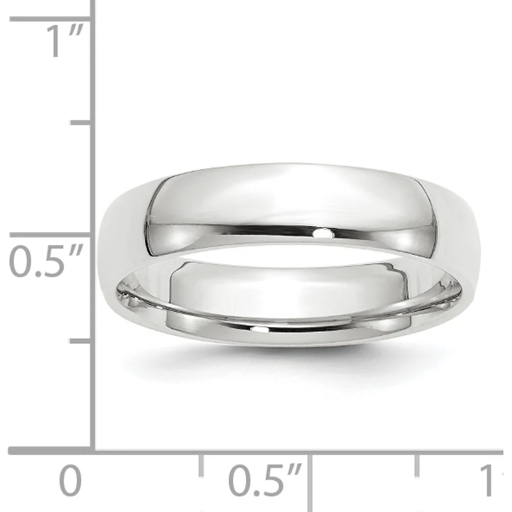 10K White Gold 5mm Lightweight Comfort Fit Wedding Band - Size 6.5 by Luciano & Cie - Image 3