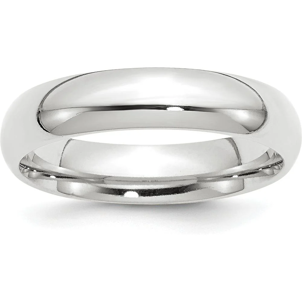 10K White Gold 5mm Standard Weight Comfort Fit Wedding Band - Size 10.5 by Luciano & Cie
