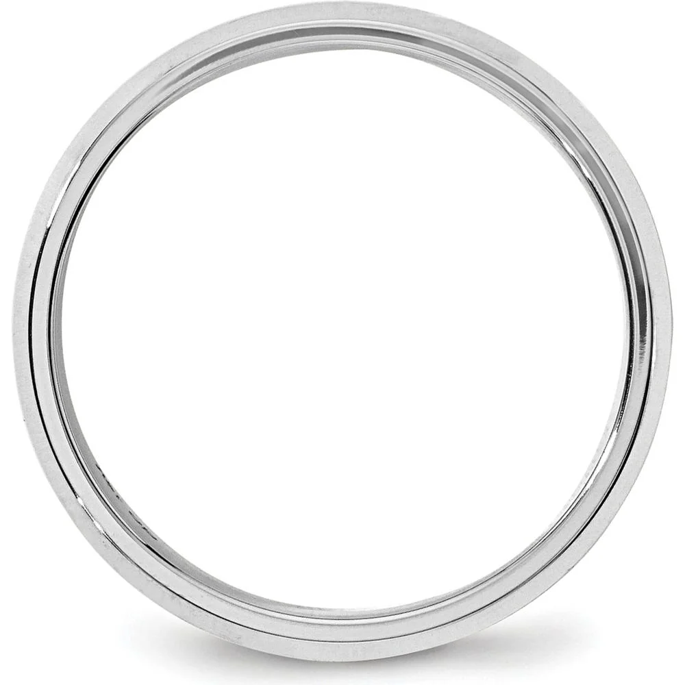 10K White Gold 6mm Beveled Edge Comfort Fit Wedding Band - Size 10 by Luciano & Cie - Image 2