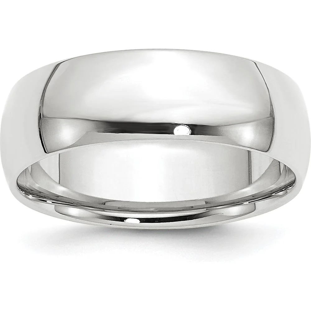 10K White Gold 7mm Comfort Fit Wedding Band - Size 12 by Luciano & Cie