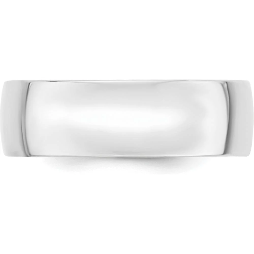 10K White Gold 7mm Comfort Fit Wedding Band - Size 12 by Luciano & Cie - Image 2