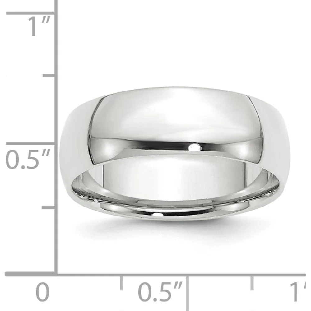10K White Gold 7mm Comfort Fit Wedding Band - Size 12 by Luciano & Cie - Image 3