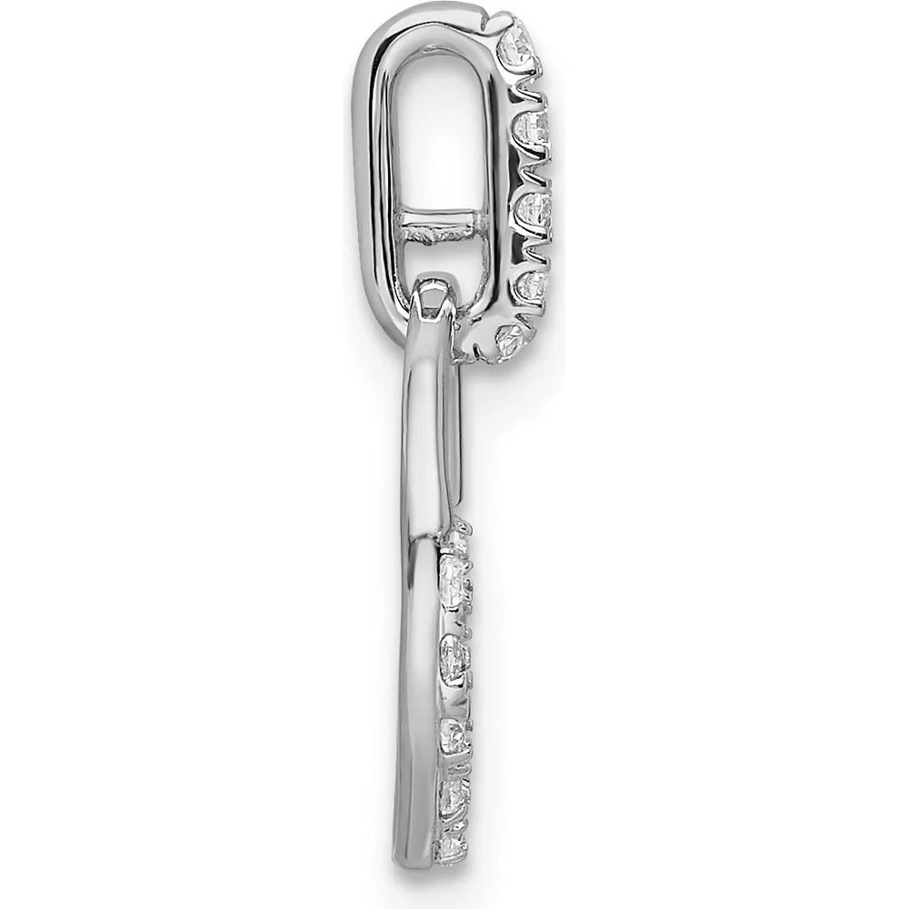 10K White Gold Circle Diamond Pendant with Rhodium Plating - Sparkling Diamonds by Oro Pregiato - Image 2