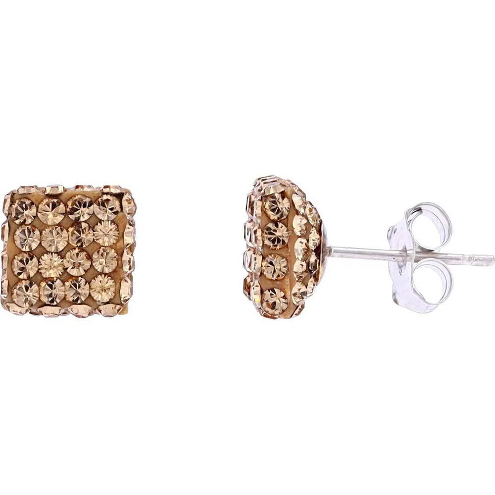 10K White Gold Colorado Topaz Crystal Stud Earrings - 1.0 Carat Total Topaz Weight - Image 2