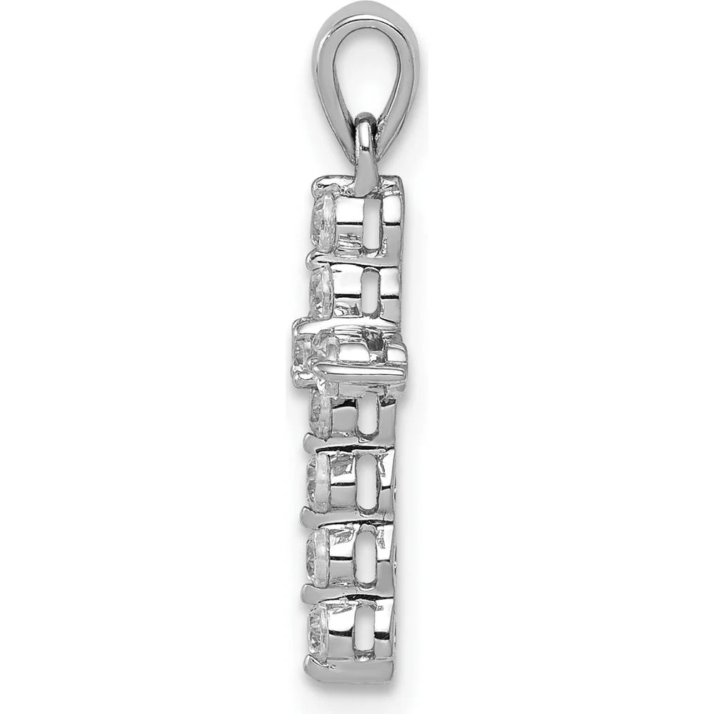 10K White Gold Diamond Cross Pendant with 1/4 Carat Total Diamond Weight by Oro Pregiato - Image 2