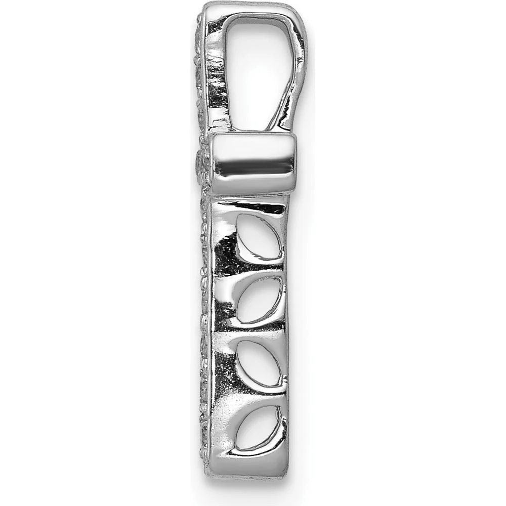 10K White Gold Diamond Cross Pendant with Round Brilliant Diamonds - 1/6 Carat Total Diamond Weight by Oro Pregiato - Image 2
