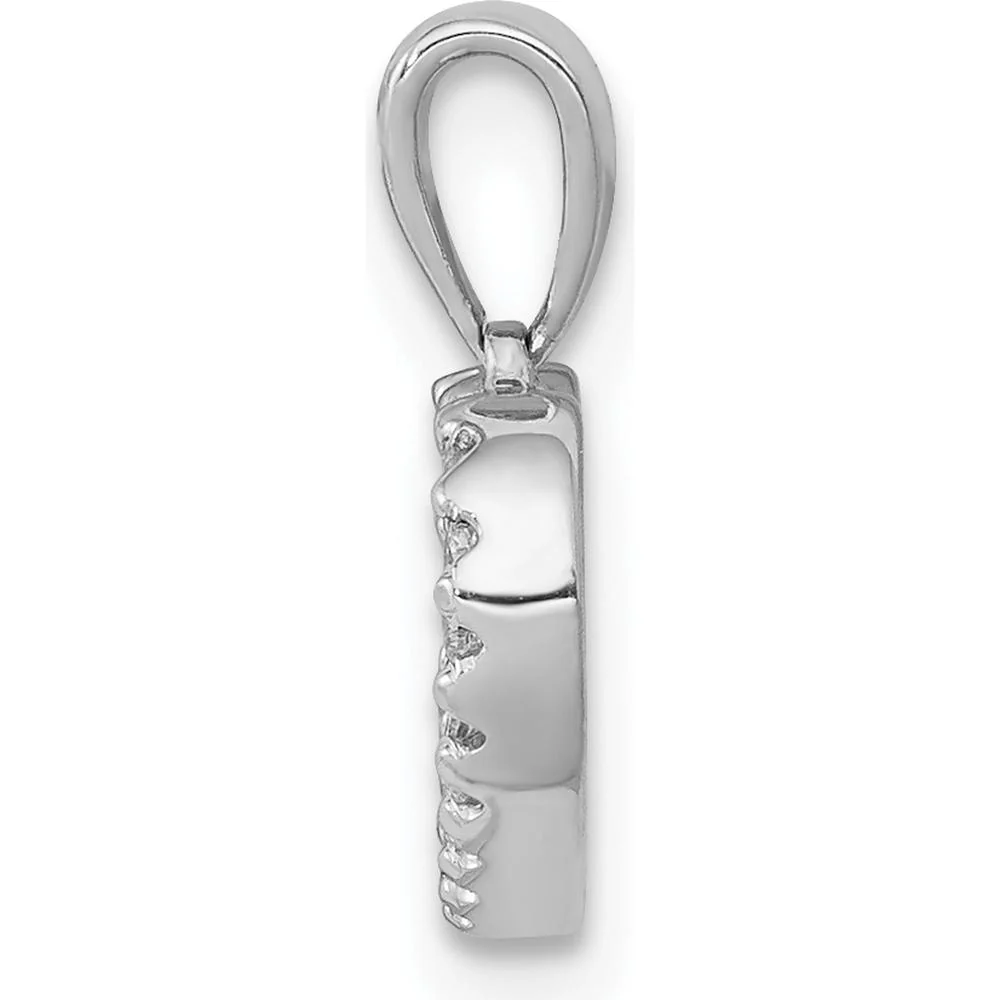 10K White Gold Diamond Heart Pendant - 0.03 Carat Total Diamond Weight by Oro Pregiato - Image 2