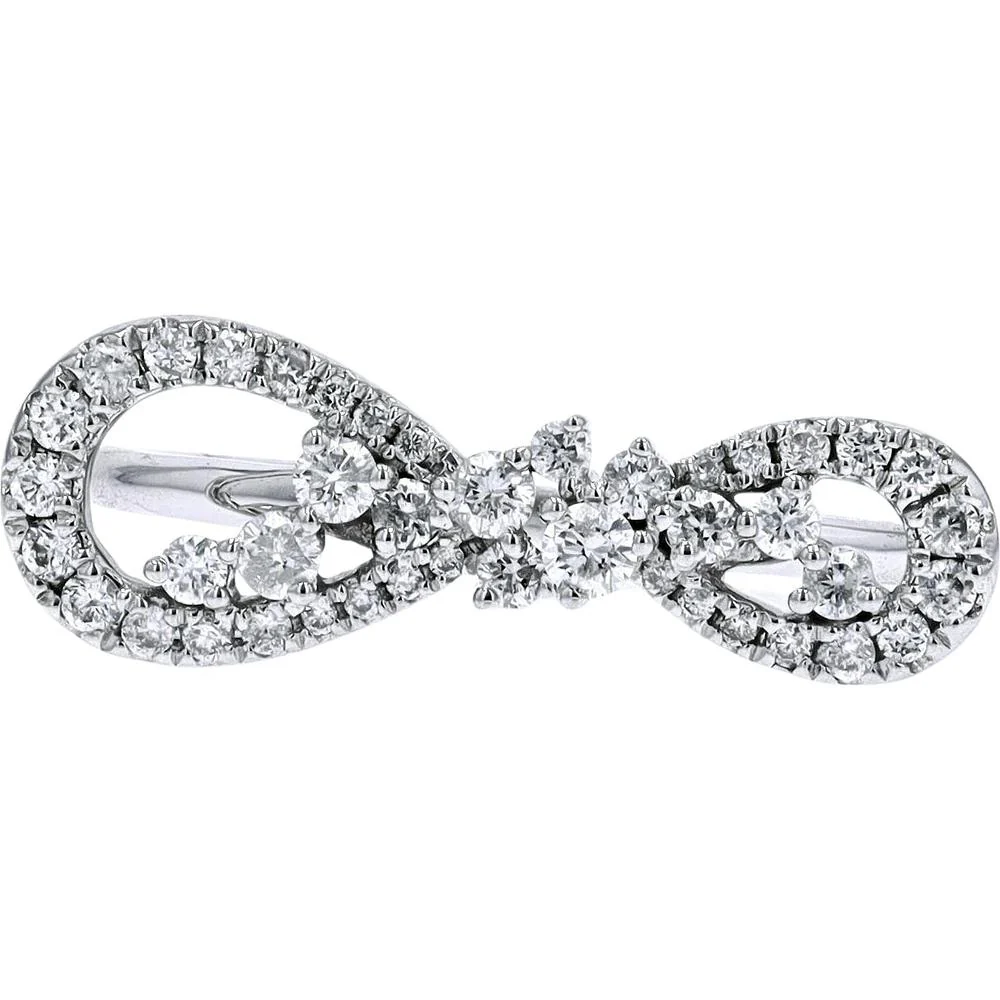 10K White Gold Diamond Infinity Ring with Prong Set Round Diamonds - 0.30 Carat Total Diamond Weight