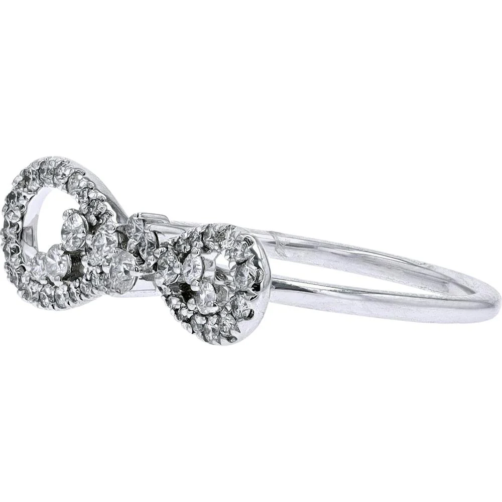 10K White Gold Diamond Infinity Ring with Prong Set Round Diamonds - 0.30 Carat Total Diamond Weight - Image 2