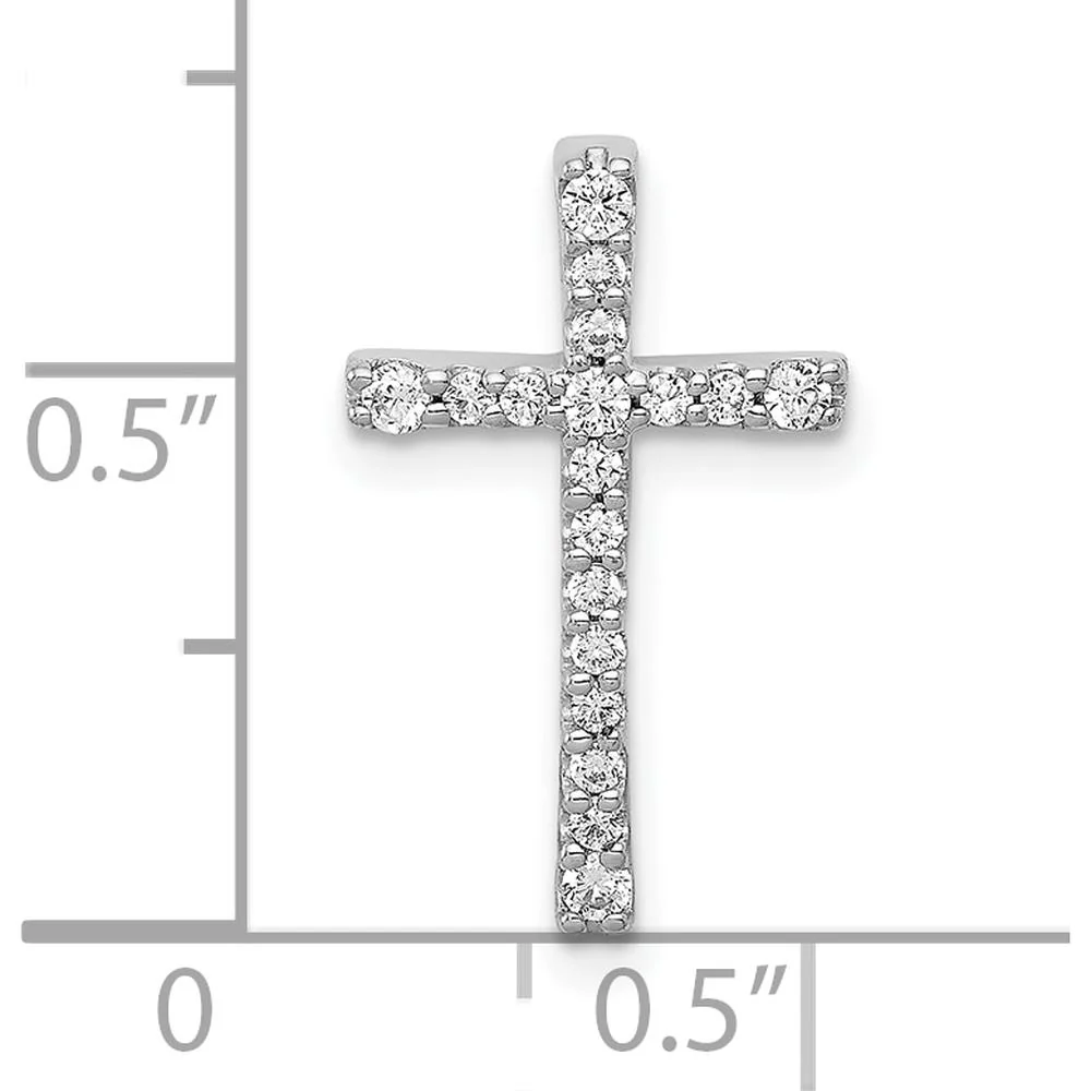 10K White Gold Diamond Latin Cross Pendant - 1/5 Carat Total Diamond Weight by Oro Pregiato - Image 4