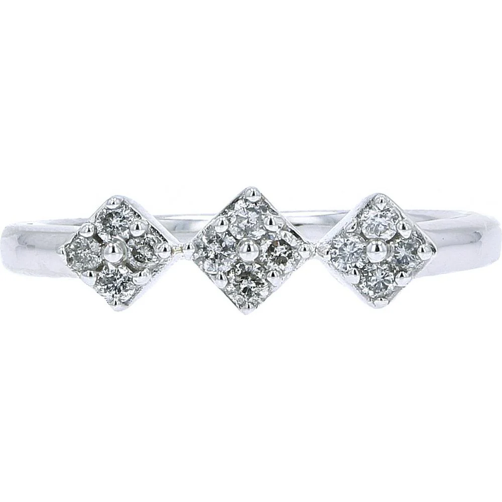 10K White Gold Diamond Pinky Ring - 0.17 Carat Total Diamond Weight