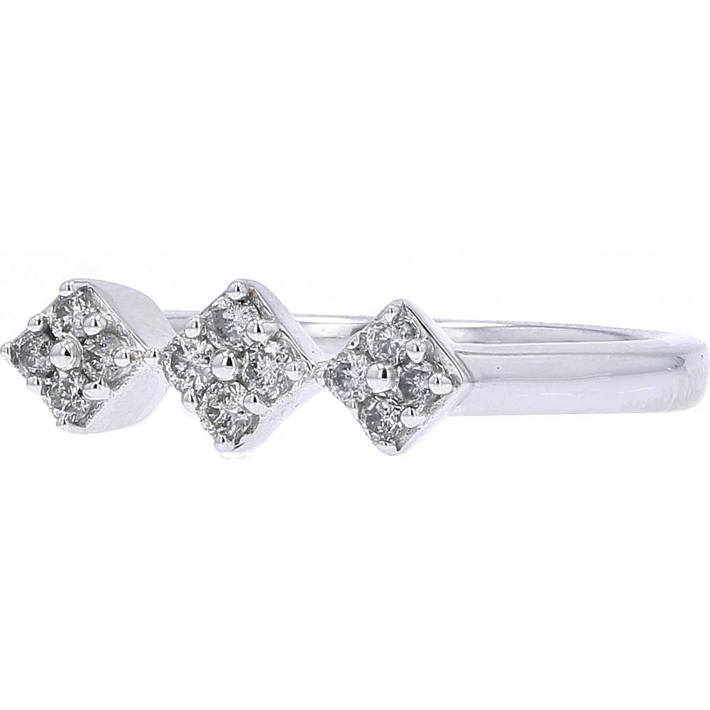 10K White Gold Diamond Pinky Ring - 0.17 Carat Total Diamond Weight - Image 2