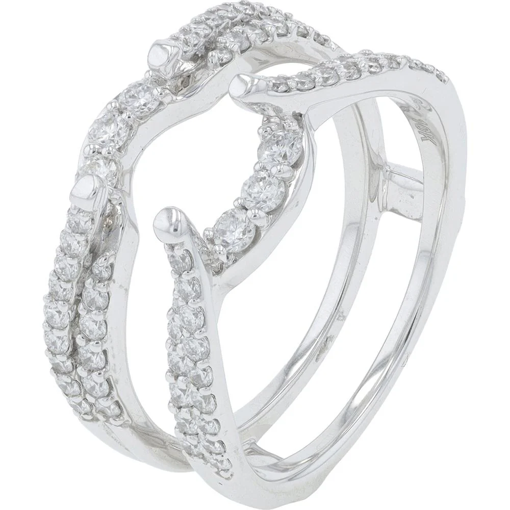 10K White Gold Diamond Ring Guard - 0.75 Carat Total Diamond Weight