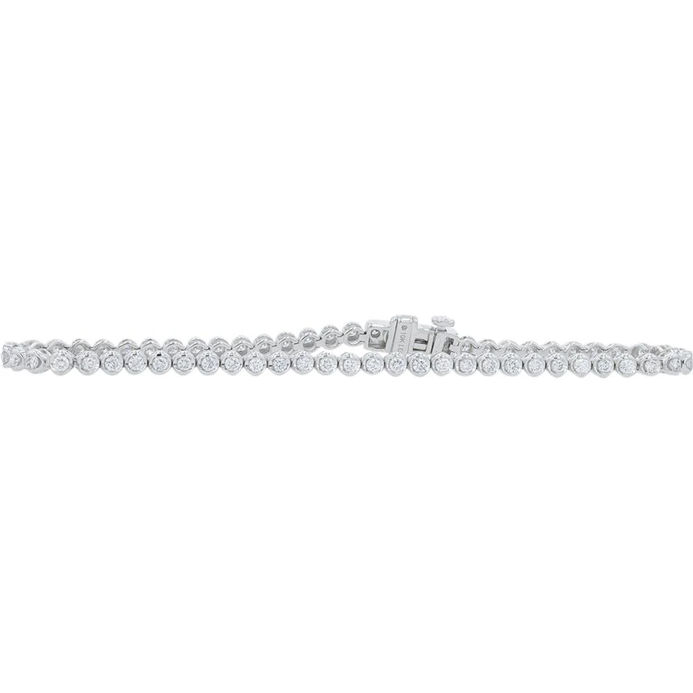 10K White Gold Lab Grown Diamond Tennis Bracelet - 1.50 Carat Total Diamond Weight
