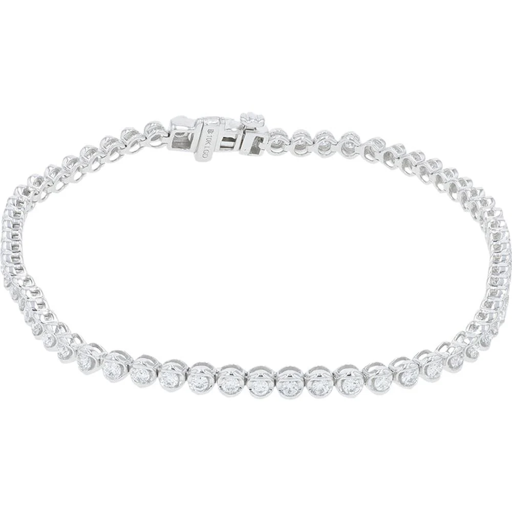 10K White Gold Lab Grown Diamond Tennis Bracelet - 1.50 Carat Total Diamond Weight - Image 2