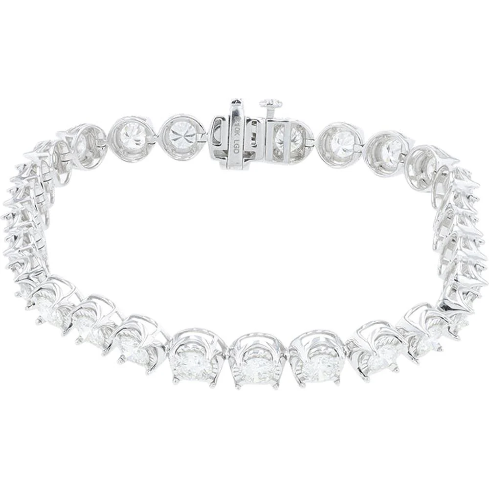 10K White Gold Lab Grown Diamond Tennis Bracelet - 7.00 Carat Total Diamond Weight - Image 2