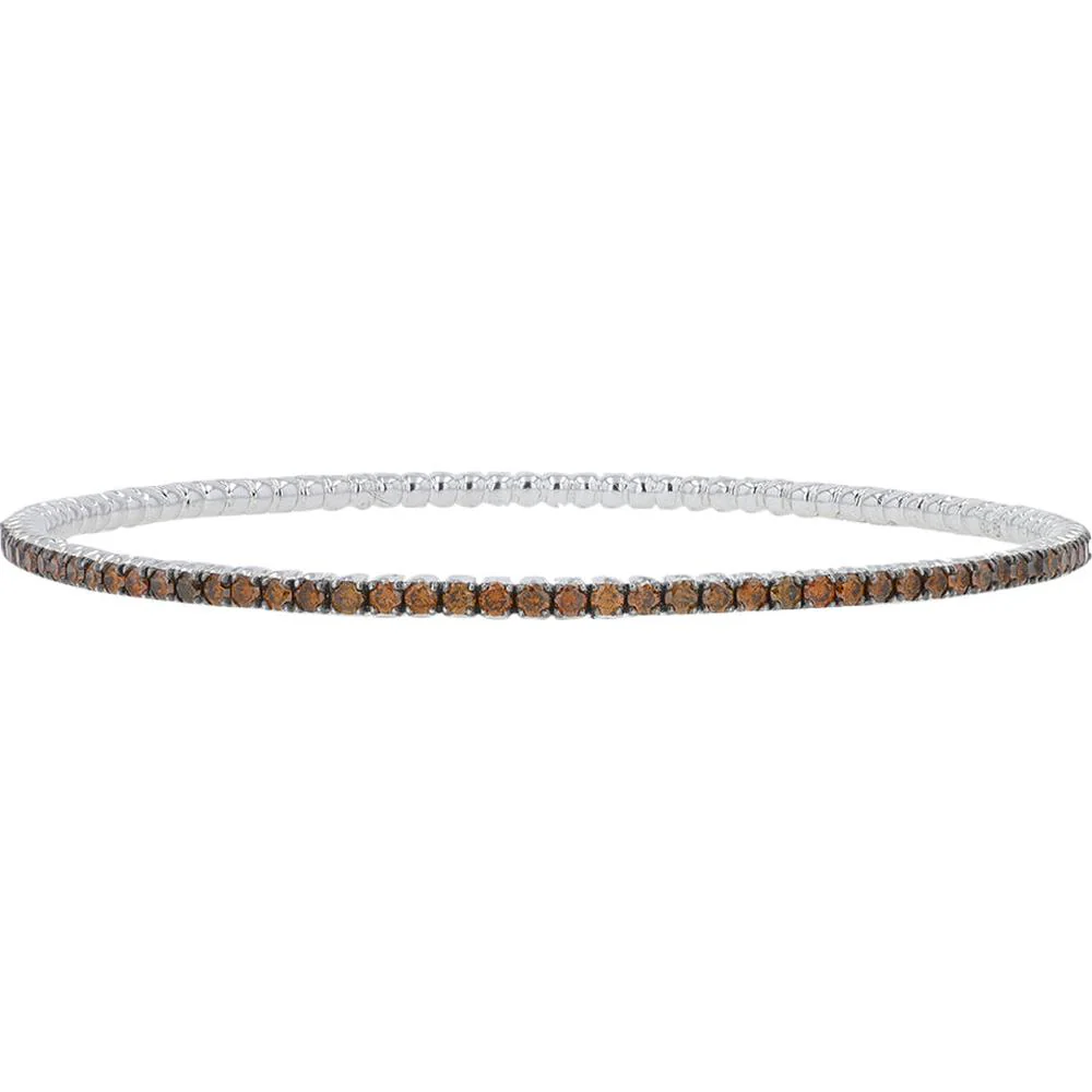 10K White Gold Tennis Bracelet with 3.00 Carat Total Weight Prong Set Red Diamonds