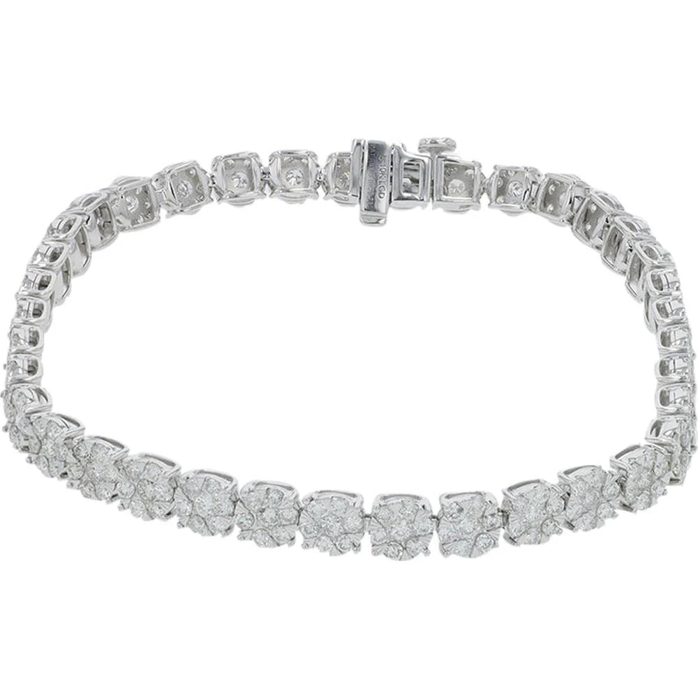10K White Gold Tennis Bracelet with Lab Grown Round Diamonds - 4.00 Carat Total Diamond Weight - Image 2