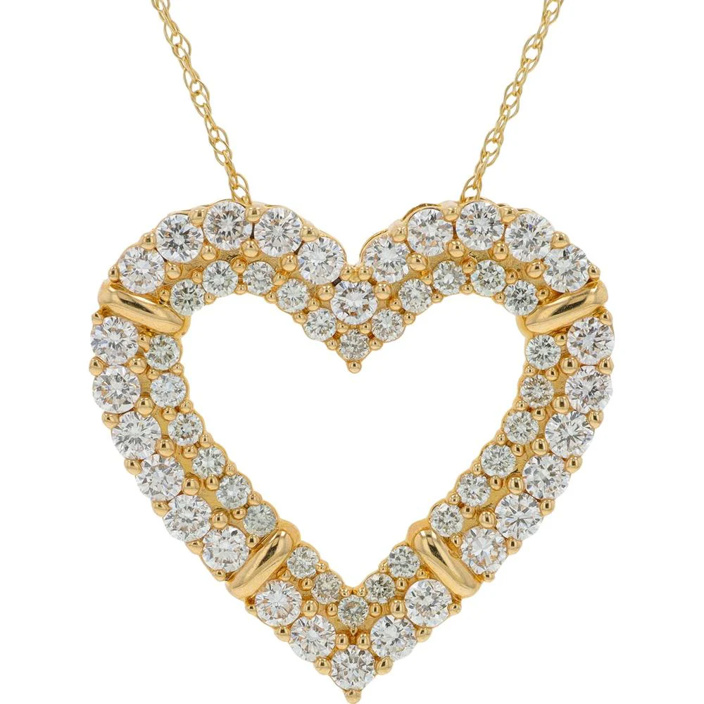 10K Yellow Gold 1.00 Carat Lab - Grown Diamond Heart Pendant