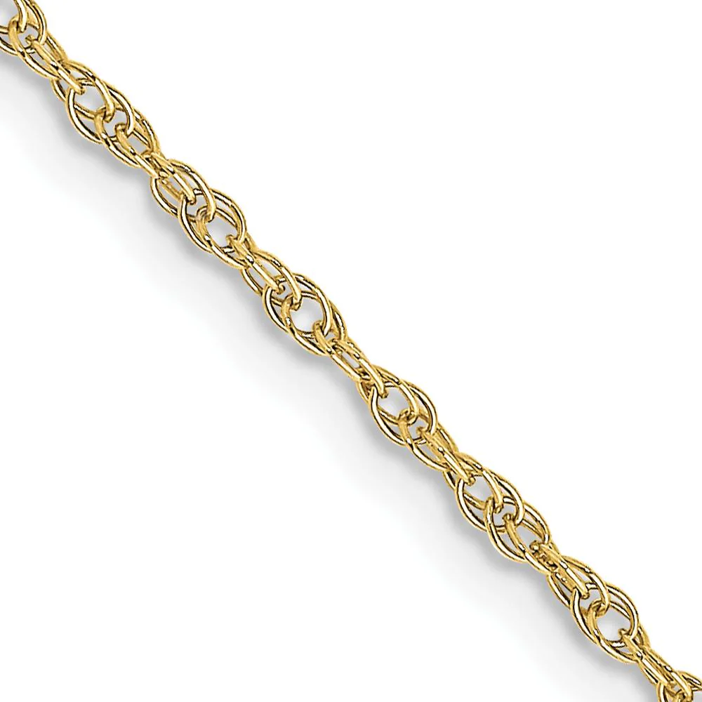 10K Yellow Gold 18" Carded Cable Rope Chain - 1.35mm Width by Oro Pregiato