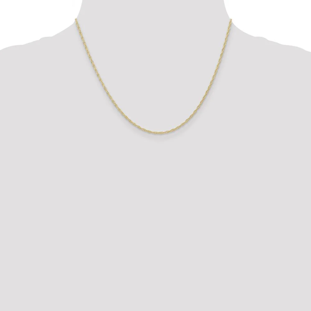 10K Yellow Gold 18" Carded Cable Rope Chain - 1.35mm Width by Oro Pregiato - Image 4