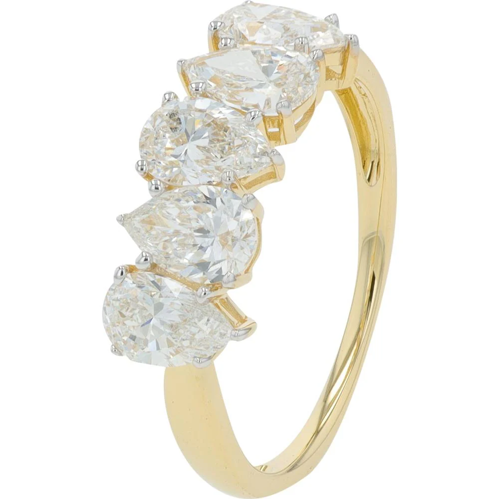 10K Yellow Gold 2 Carat Lab Grown Diamond Band - Prong Set