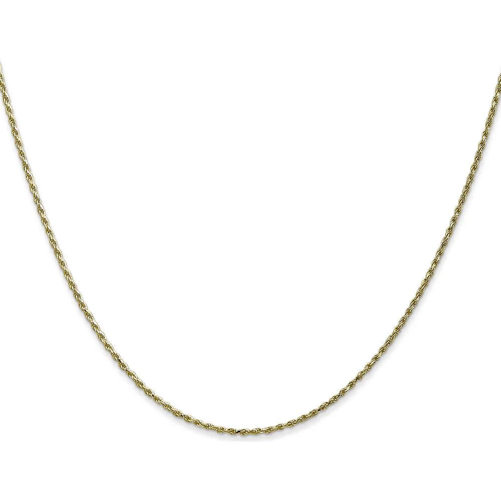 10K Yellow Gold 20" Diamond-Cut Rope Chain Necklace - 1.15mm Width by Oro Pregiato - Image 2