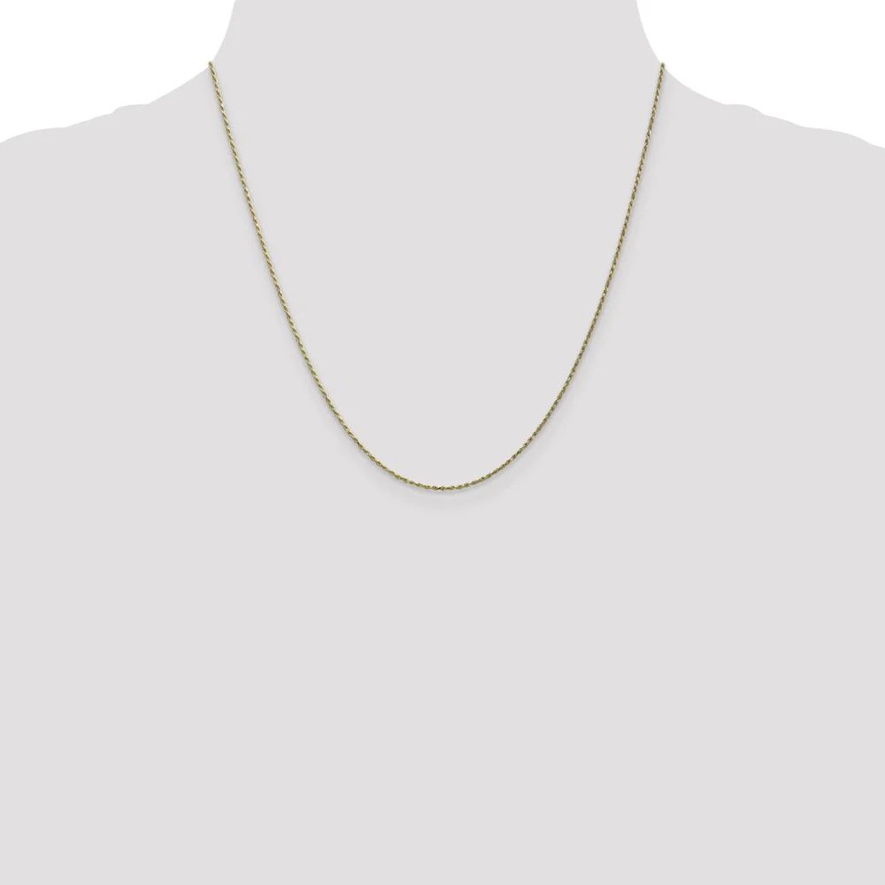 10K Yellow Gold 20" Diamond-Cut Rope Chain Necklace - 1.15mm Width by Oro Pregiato - Image 4