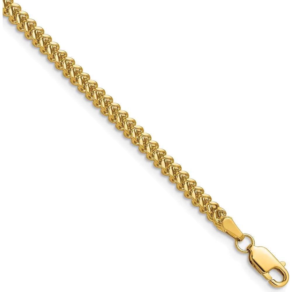10K Yellow Gold 24" 2.3mm Franco Chain Necklace with Lobster Clasp by Oro Pregiato