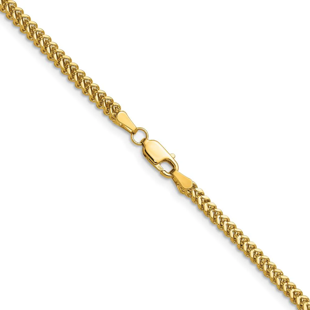 10K Yellow Gold 24" 2.3mm Franco Chain Necklace with Lobster Clasp by Oro Pregiato - Image 3