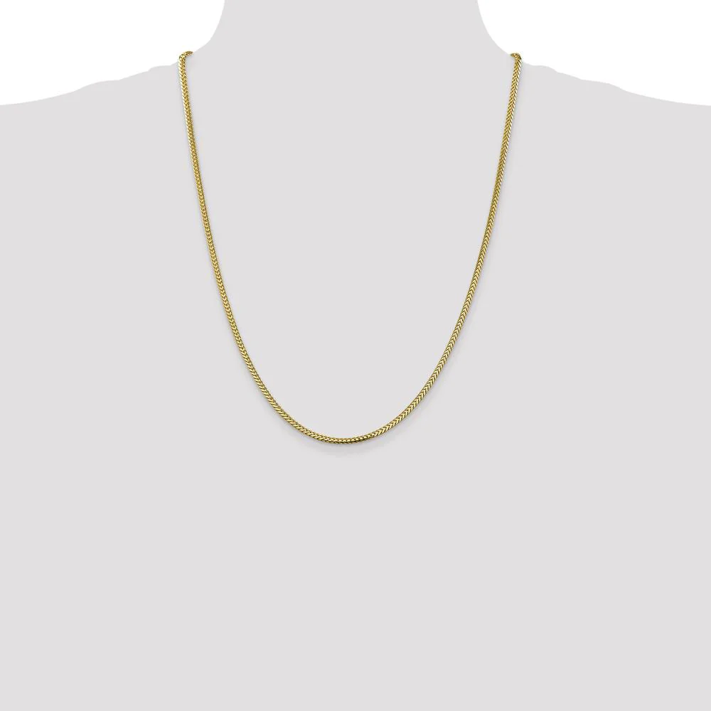 10K Yellow Gold 24" 2.3mm Franco Chain Necklace with Lobster Clasp by Oro Pregiato - Image 4