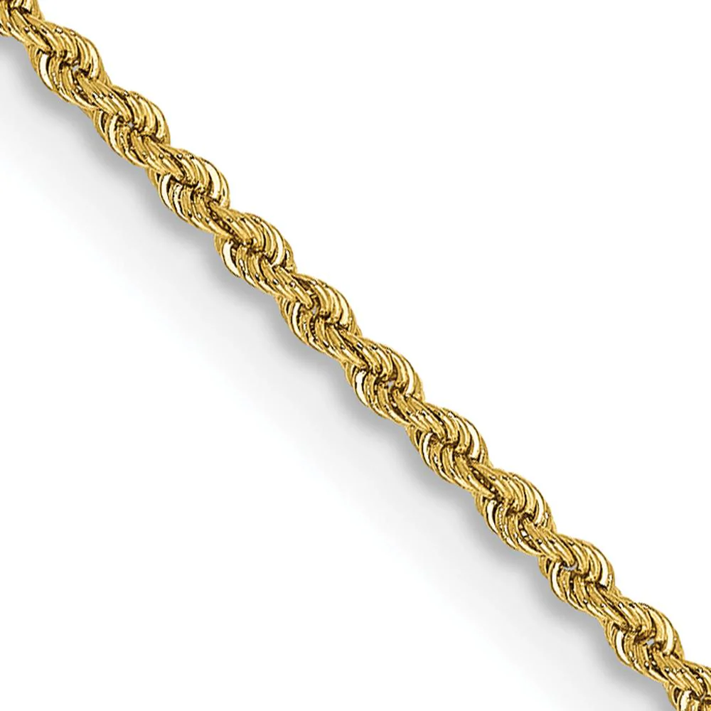10K Yellow Gold 26" 2mm Rope Chain Necklace with Polished Finish by Oro Pregiato