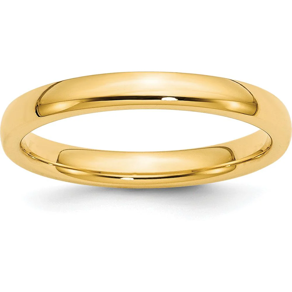 10K Yellow Gold 3mm Comfort Fit Wedding Band - Size 4 by Luciano & Cie
