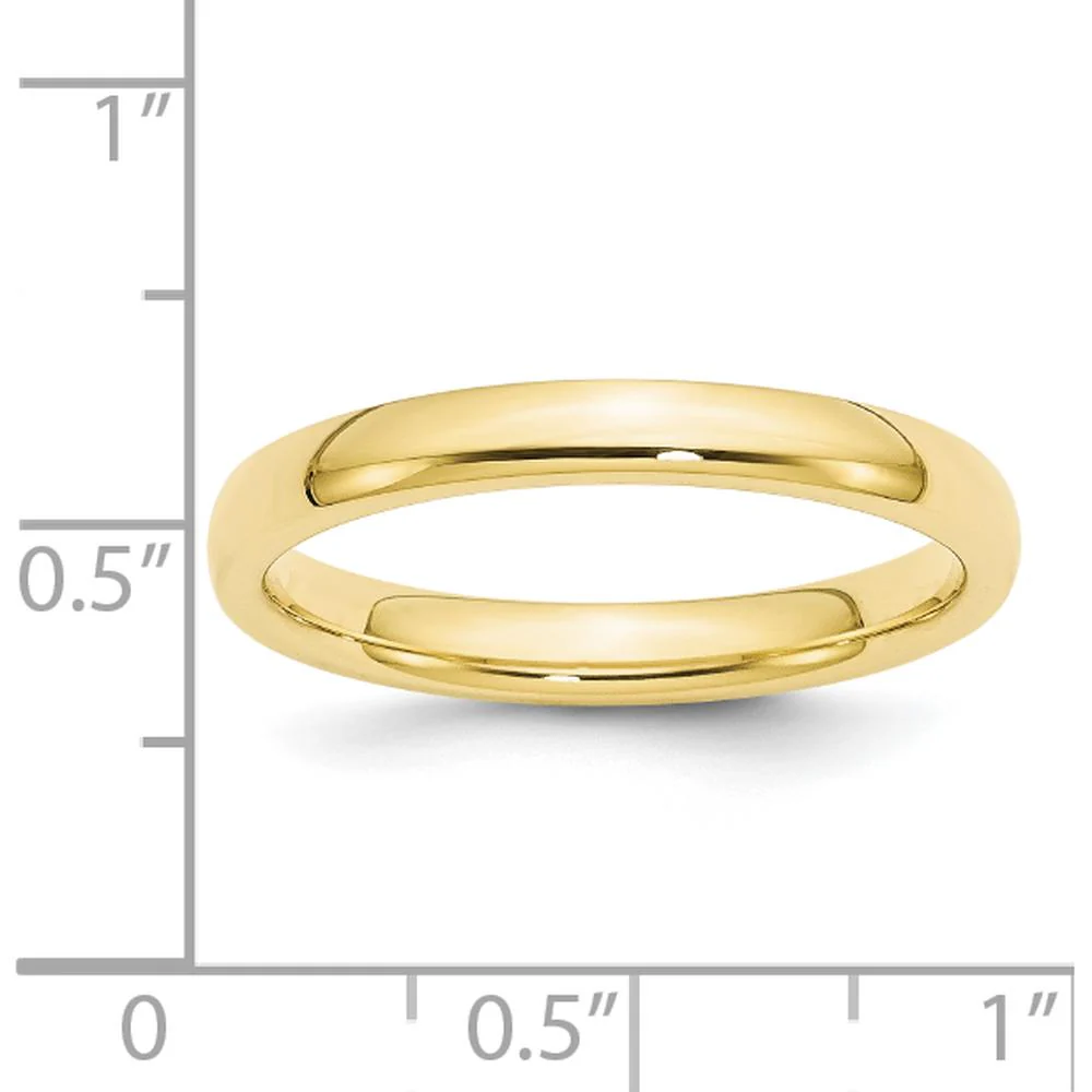 10K Yellow Gold 3mm Comfort Fit Wedding Band - Size 4 by Luciano & Cie - Image 5