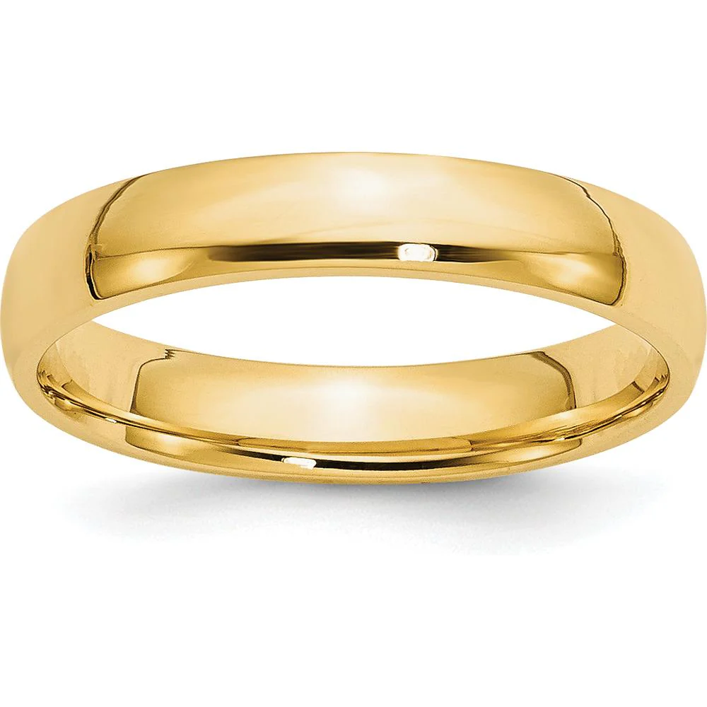 10K Yellow Gold 4mm Lightweight Comfort Fit Wedding Band - Size 6, Polished and Engravable by Luciano & Cie
