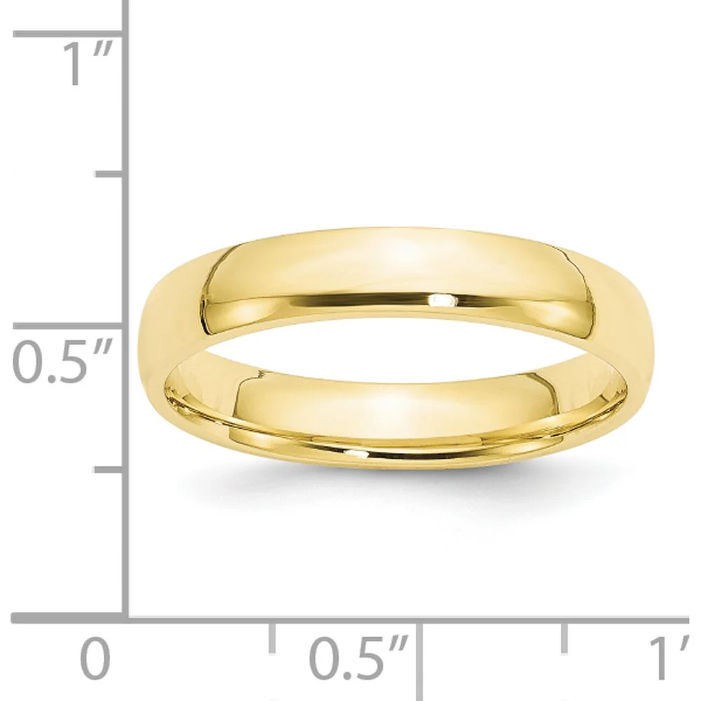 10K Yellow Gold 4mm Lightweight Comfort Fit Wedding Band - Size 6, Polished and Engravable by Luciano & Cie - Image 3
