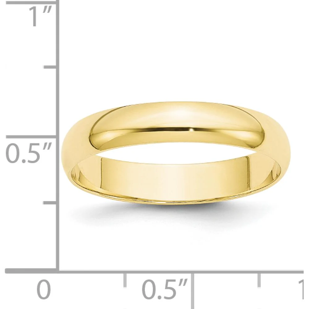 10K Yellow Gold 4mm Lightweight Half Round Wedding Band - Size 6 by Luciano & Cie - Image 3