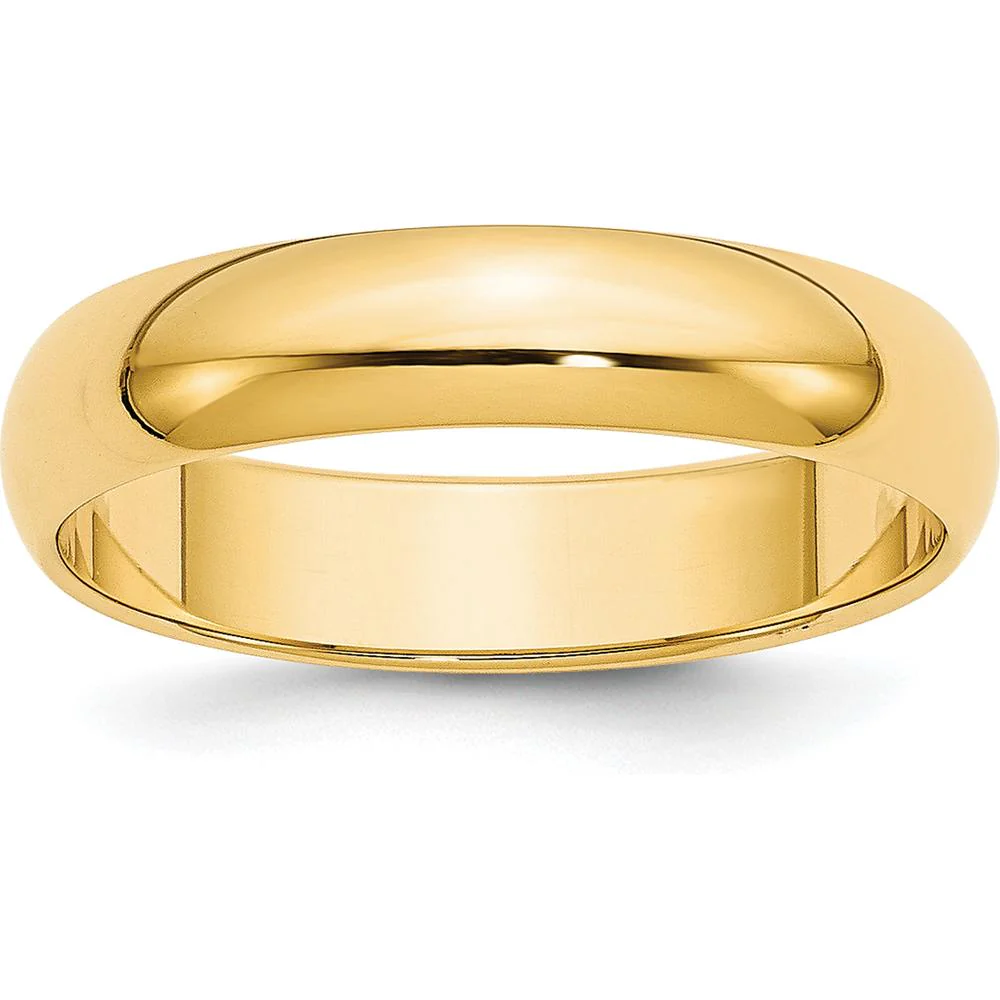 10K Yellow Gold 5mm Half Round Wedding Band - Size 9 by Luciano & Cie