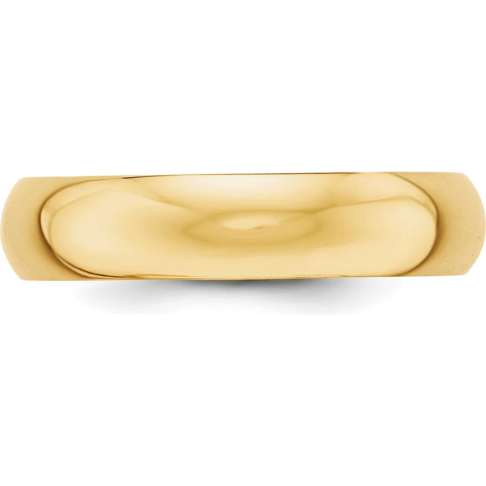 10K Yellow Gold 5mm Half Round Wedding Band - Size 9 by Luciano & Cie - Image 3
