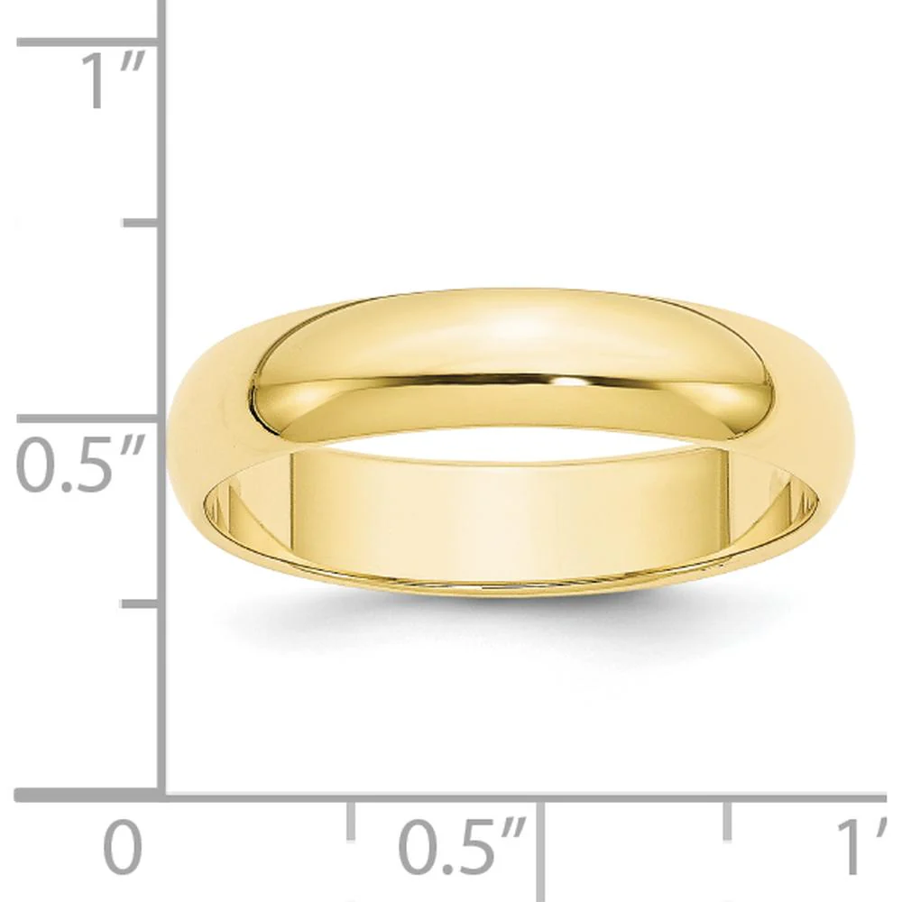 10K Yellow Gold 5mm Half Round Wedding Band - Size 9 by Luciano & Cie - Image 4